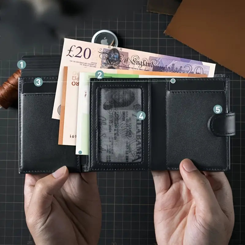 Portofel barbatesc din piele naturala SMART WALLET cu protectie RFID