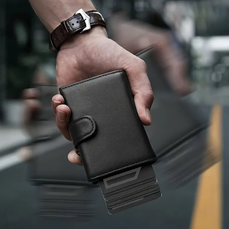 Portofel barbatesc din piele naturala SMART WALLET cu protectie RFID