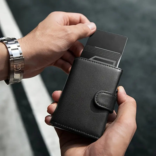 Portofel barbatesc din piele naturala SMART WALLET cu protectie RFID